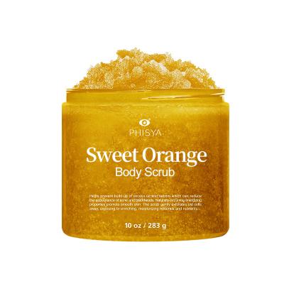 China Exfoliator OEM Scrub Vendors Bath Salt Sweet Orange Body Scrub Body Polish Dead Sea Salt Exfoliating Body Scrub for sale