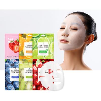 China OEM Wholesale Natural Organic Collagen Face Mask Sheet Fruit Face Mask Hydrate Moisturizer Skin Whitening Facial Nourishing for sale