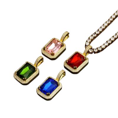 China High Polishing High Quality Lead Free Nickel Free Stainless Steel Jewelry Accessories Women Adjust Colorful Gemstone Pendant Necklace for sale