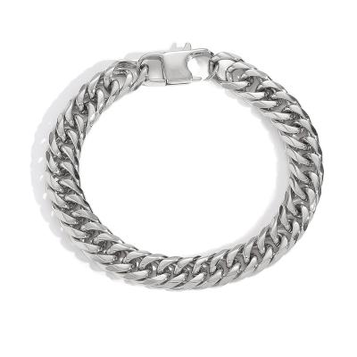 China Custom Made Hiphop Stainless Steel Double Chain Cuban Necklace Woven Bracelets Necklace For Man 7mm 9mm for sale