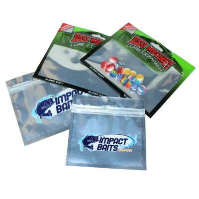 China Custom Printed Safety Zipper Fish Lure Bag / Soft Plastic Lure Fishing Bags With Ziplock for sale