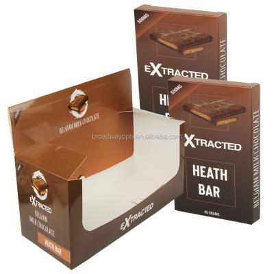 China Low moq custom printed chocolate bar recyclable 350 gsm paper box for candy donut foldable paper box for sale