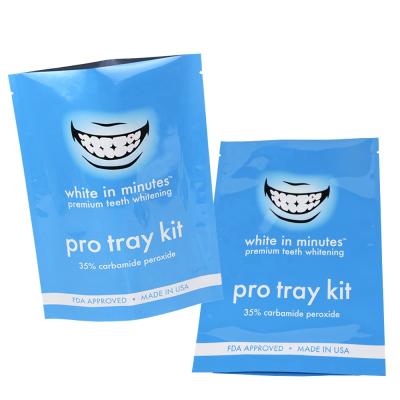 China Low Moq Recyclable Custom Printed Aluminum Foil Zipper Teeth Whitening Kits Tote Bag Dental Kit Bag for sale