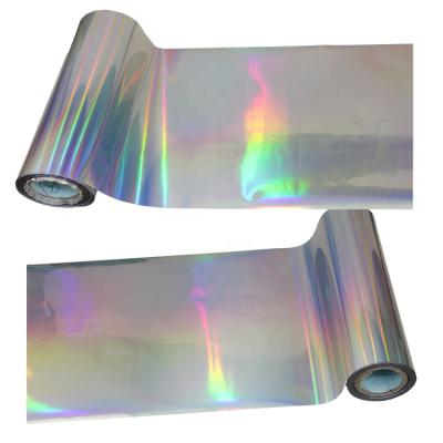 China Safety Garment Aluminum Foil Laser Heat Transfer Rainbow Color Vinyl Material Holographic Rolls for sale