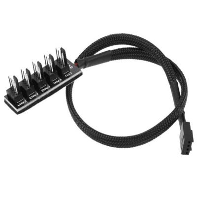 China 4PIN PWM PC CASE /computer desktop PC CPU chassis fan HUB 1 split into 5 3PIN fans 4PIN connector for sale