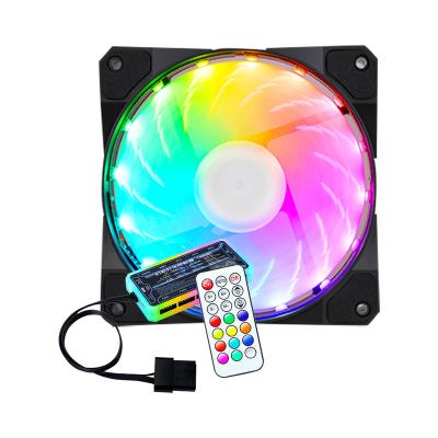 China Computer Case 12CM RGB Control RGB Color Changing LED Lights 15 Cooling Mute Computer Fan for sale