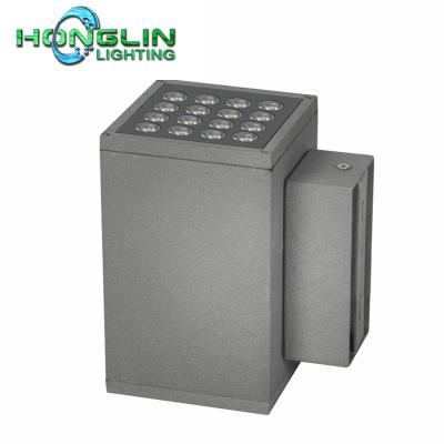 China New Style Tempered Glass And High Quality Square 32w Double End Outdoor Led Wall Lamp for sale