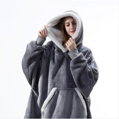 China Oversized Anti-Wrinkle Fleece Hoodie Coat Plus Fleece Plaid Winter Fleece Hoody Women Pocket Terry French Hoodies for sale