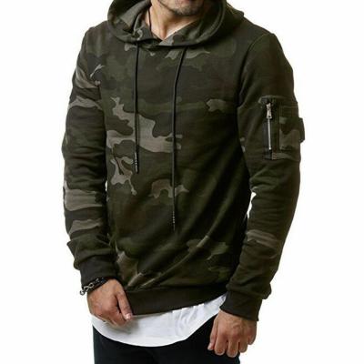 China Anti-wrinkle Men's Zipper Hoodie Sweatshirt Pullover Camouflage Short Hoodie Set Tops Jacket for sale