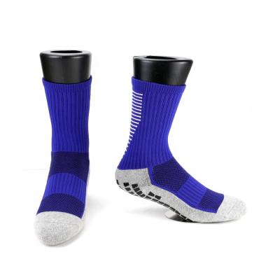 China KANGYI Professional Sports Anti Slip Sustainable Wholesale Soccer Blue Sports Socks With Mens Crew Socks for sale