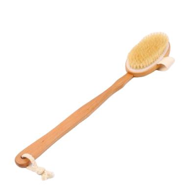 China All Natural Eco-Friendly Boar Hair Oval Bristle Bath Brush Massage Bath Bamboo Wooden Brush Body Skin Cleaning Deep Clean Brush for sale