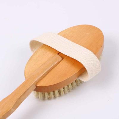 China All Natural Hot Selling Bath Brush Body Shower Wooden Back Body Removable Handle Bath Brush Long for sale