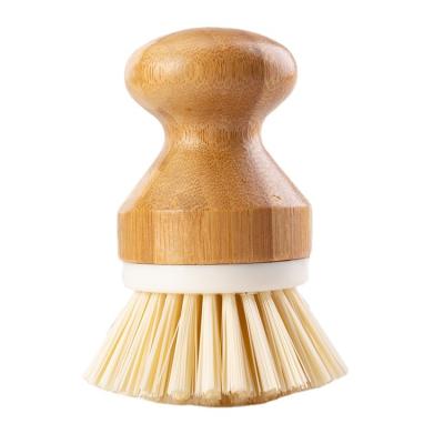 China Long Handle Eco - Friendly Bamboo Wooden Coconut Fiber Stiffens Hanging Kitchenware Brush for sale