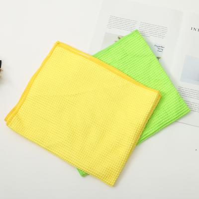 China 40*60cm Waffle 400gsm Waffle Design Kitchen Dish Towel Microfiber Wash Station Towel Car Viable Cleaning Cloth for sale