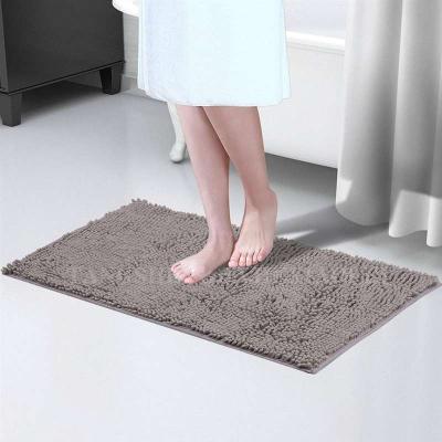 China Hot Sale Luxury Non-Slip Bathroom Mat For Bathtubs Plush Gray Rugs Fluffy Machine Washable Viable, Showers And Bathrooms for sale