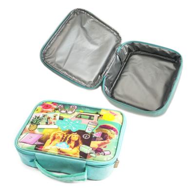 China Portable Eco-friendly Polyester Fabric PEVA Lining Picnic Material Food Insulated Lunch Bag Cooler for sale