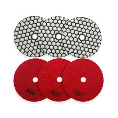 China Granite Marble Stone Quartz 4 Inch 400 Grit Granite Diamond Dry Polishing Pads Marble Diamond Polish for sale