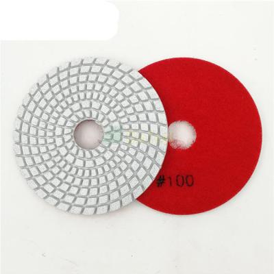 China Granite Marble Stone Quartz 4 Inch 100mm Resin Granite B Polishing Pads Wet Bond Flexible Marble Flooring For Granite Marble Stone Concrete for sale