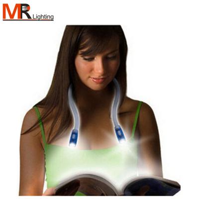 China 2016 4 LED Flexible ABS Book Reading Light Hands Free Portable Hands-Free Embrace Neck Lamp for sale