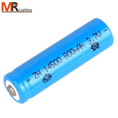 China Hot Sale Toys Battery 14500 800mAh 3.7V Cylindrical Lithium Ion Battery For Torch Light for sale