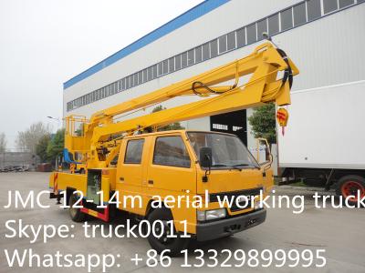 China hot sale JMC 12m-14m aerial working platform truck,China famous brand JMC 4*2 LHD overhead working truck for sale for sale