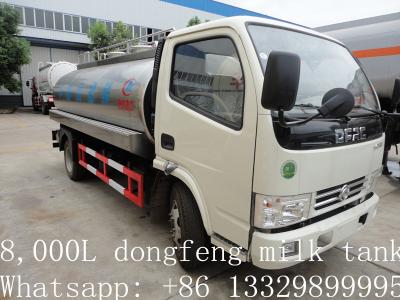 China China famous dongfeng duolika 8,000L stainless steel milk truck for sale, best price 8m3 food grade liquid food truck for sale