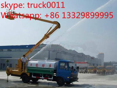 China dongfeng brand high altitude operation truck with water tanker, hot sale hydraulic bucket truck with water tank for sale