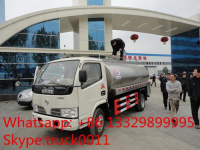 China China cheapest price dongfeng 5,000L stainless steel milk tank for sale, new food grade liquid good transported truck for sale