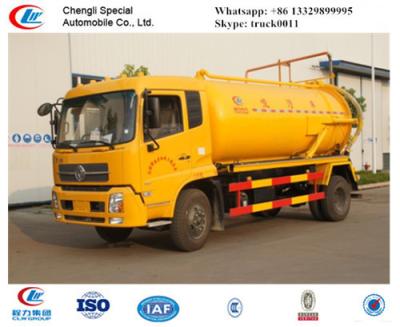 China dongfeng tianjin 4*2 LHD sewage suction truck for sale, Factory sale best price dongfeng 8m3 vacuum sludge tank truck for sale