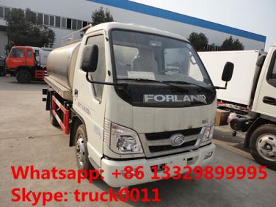 China forland 5,000L milk tank truck for sale, hot sale stainless steel liquid food tank truck for sale