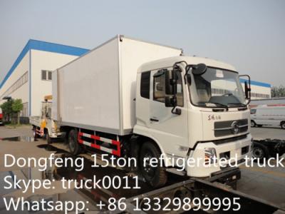 China dongfeng tianjin 4*2 LHD15ton cold room truck for sale, best price 190hp diesel 15tons refrigerated van truck for sale for sale