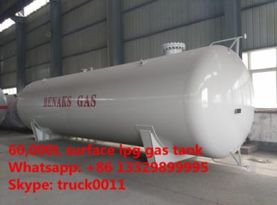 China hot sale 60,000L horizontal stationary surface lpg gas storage tank, bulk surface propane gas storage tank for sale for sale