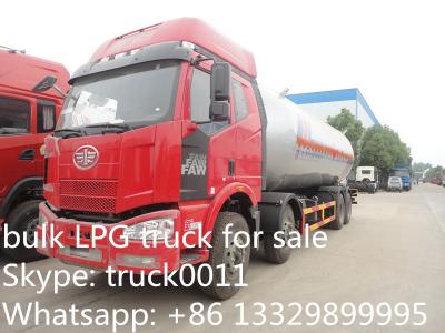 China FAW 8*4 LHD 35.5cubic meters bulk lpg gas delivery truck for sale, China famous FAW brand 35500L bulk lpg gas tank truck for sale