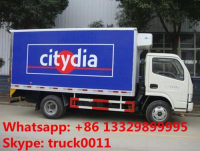 China hot sale 2tons-3tons refrigerated truck for transported tuna, dongfeng reefer van truck for fresh seafood for sale for sale