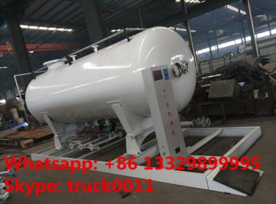 China ASME 8m3 skid propane gas refilling plant for sale, hot sale 4MT skid mounted lpg gas tank for gas bottles cylinders for sale