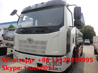 China FAW J6 13,000L stainless steel foodgrade milk tank truck for sale, China famous FAW brand liquid food truck for sale for sale