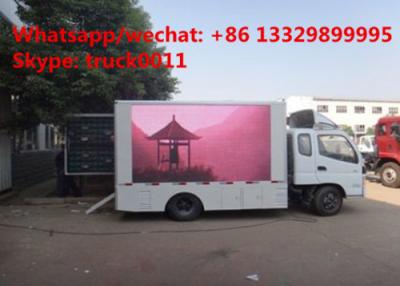 China FOTON AUMARK 4*2 RHD mobile digital billboard LED advertising vehicle for sale, bigger mobile LED truck with stage for sale