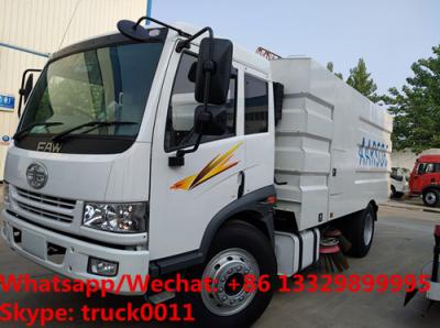 China new best price FAW 4*2 RHD road sweeping truck for sale, street sweeper with 4 sweeping brushes, road cleaning truck for sale