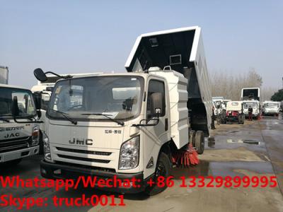 China new high quality JMC brand 4*2 LHD 140hp Euro 3 road sweeper for sale, JMC road cleaning vehicle, street sweeper truck for sale