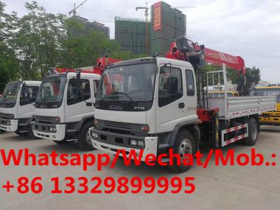 China Isuzu Brand 4*2 LHD 6.3T telescopic crane boom mounted on truck for sale, HOT SALE! ISUZU cargo truck with crane for sale