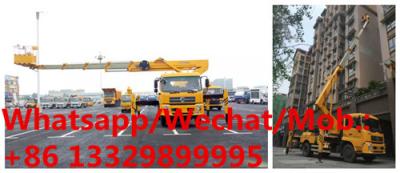 China high quality dongfeng tianjin 4*2 28m telescopic crane boom lift bucket truck for sale, HOT SALE! telescopic aerial work for sale