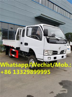 China good price LHD dongfeng small 4WD double cabin dropside lorry truck 3 ton for sale, 3-5T cargo lorry transported truck for sale