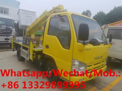 China High quality ISUZU 4*2 single row 16m telescopic high altitude operation truck for sale, hydraulic aerial working truck for sale