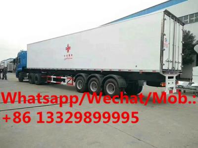 China new designed 13.3m length refrigerated container semitrailer for sale, big capacity 73.4cbm refrigerated van trailer for sale