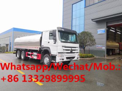 China Customized SINO TRUK HOWO 6*4 diesel 16CBM fresh milk tanker vehicle for sale,  stainless steel liquid food tanker truck for sale