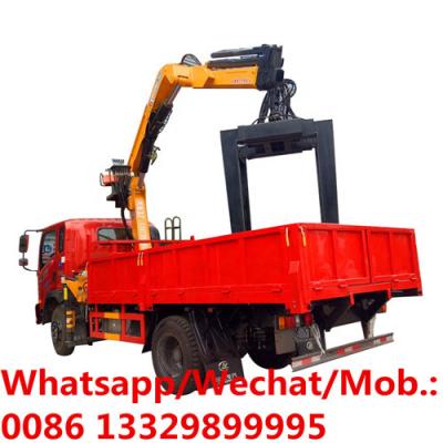 China China knuckle crane boom mounted on cargo truck for sale, CLW 4x2 dongfeng truck mounted crane pickup truck lift crane for sale