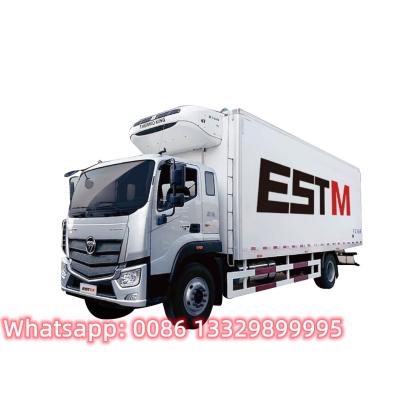 China good price Biggest volume 40cbm refrigerated truck for sale, Customized FOTON 7.6M length frozen van box vehicle for sale