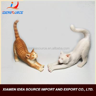 China Custom Handmade Carved Miniature Resin Cats From Resin Cat Chinese Factory for sale