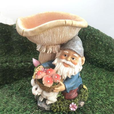 China Gnome made in china resin factory with mushroom basin for sale