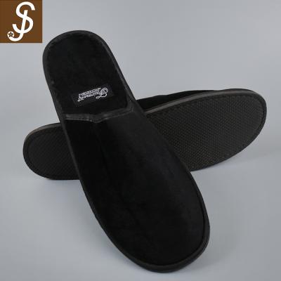 China Fashion Trend S&J Black Color 5 Stars Hotel Guest Room Luxury White Disposable Slippers With EVA Sole for sale